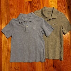 Bundle- Vineyard Vines cotton pique Polo — Light Blue and Gray, boys size 6